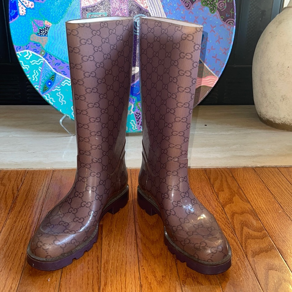 Purple Gucci Rain Boots